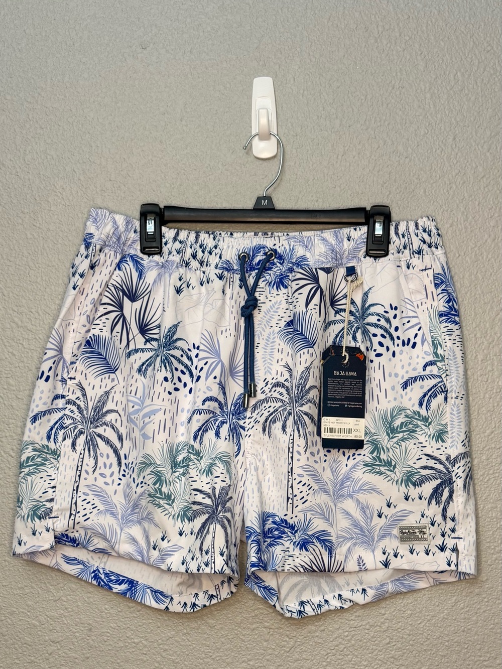 NWT Baja Llama | White Hot Tropics Stretch Swim Trunks | Size XXL